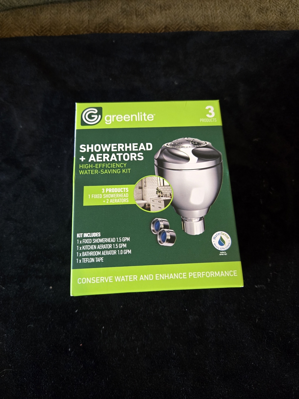 Green Showerhead + Aerators Water-Saving Kit - Chrome
